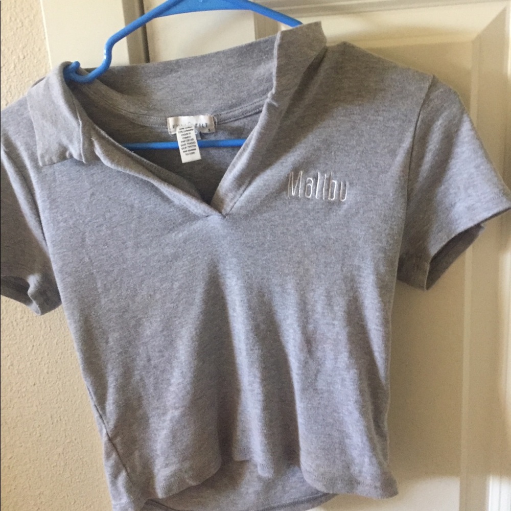 Collard grey short sleeve